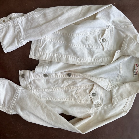 Red Engine Jackets & Blazers - Red Engine White Cropped Denim Jean Jacket Made in USA Size S QUALITY